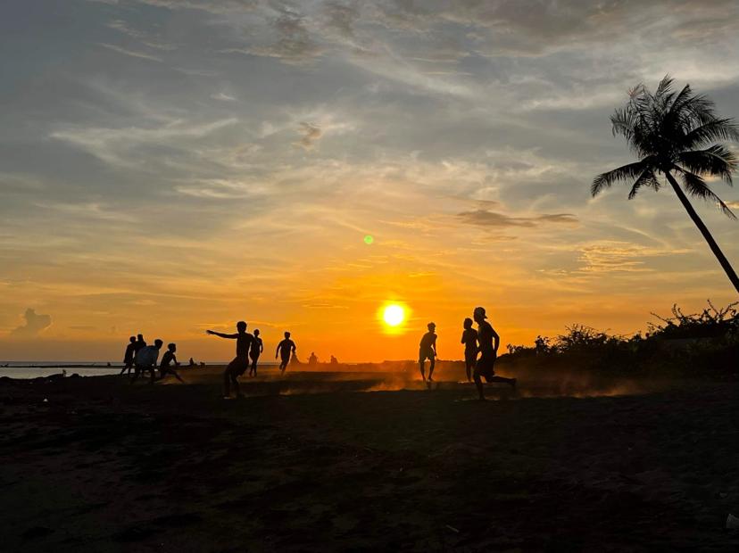 Golden hour beach sports silhouette photography in Hilongos, Leyte