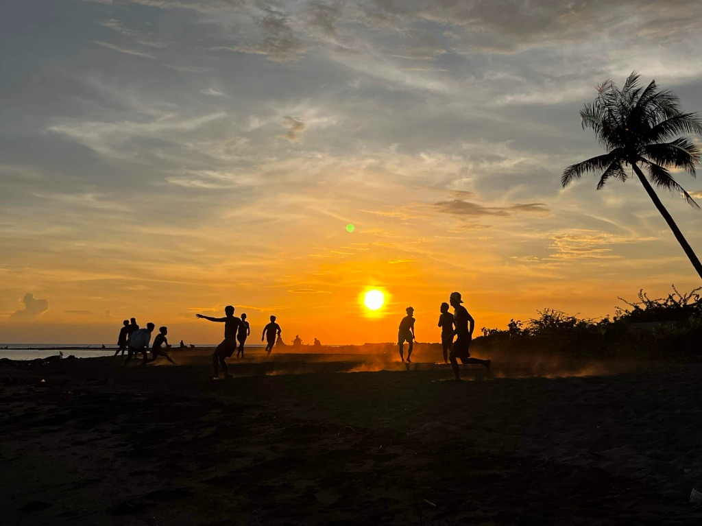 Golden hour beach sports silhouette photography in Hilongos, Leyte